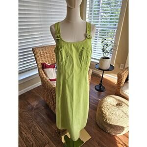 Dare To Dress Vintage Lime Green Shift Dress Size 9 Y2K Made in USA